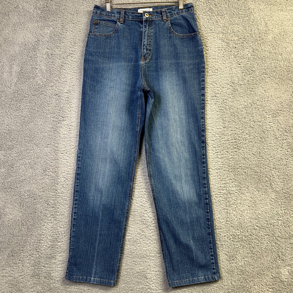 Coldwater Creek Jeans Women 12 Blue Denim Medium Wash High Rise Straight Leg